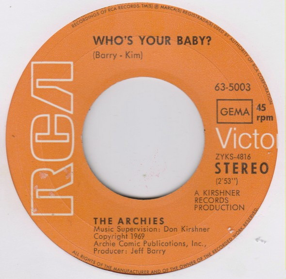 Cover zu The Archies - Who's Your Baby? | 1969 | Vinyl | Rock, Pop | Germany