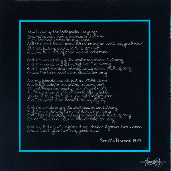 Cover zu Annette Peacock - Been In The Streets Too Long | LP, Album