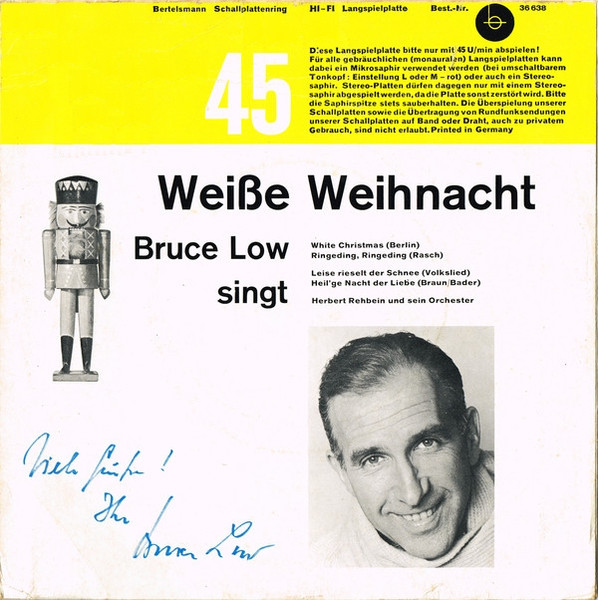 Cover zu Bruce Low - Weiße Weihnacht - White Christmas | 1963 | Vinyl | Pop | Germany Schallplatten Ankauf
