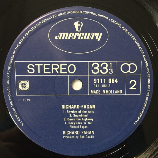 Cover zu Richard Fagan - Richard Fagan | 1979 | Vinyl | Rock | Netherlands