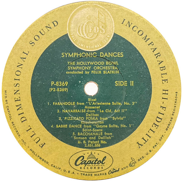 Cover zu The Hollywood Bowl Symphony Orchestra Conducted By Felix Slatkin - Symphonic Dances | 1956 | Vinyl | Classical | US Schallplatten Ankauf