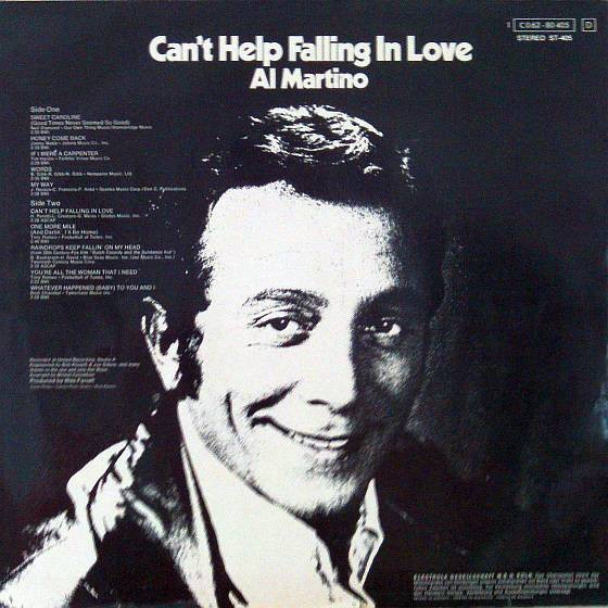 Cover zu Al Martino - Can't Help Falling In Love | 1970 | Vinyl | Pop | Germany
