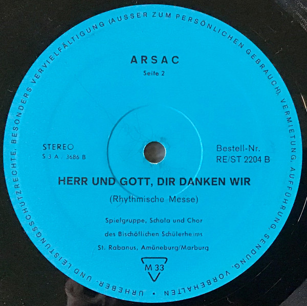 Cover zu The Hooligans (11), Schola Und Chor Des Bischöflichen Schülerheims St. Rabanus, Amöneburg Bei Marburg - Herr Und Gott Wir Danken Dir - Rhythmische Messe | 1967 Schallplatten Ankauf