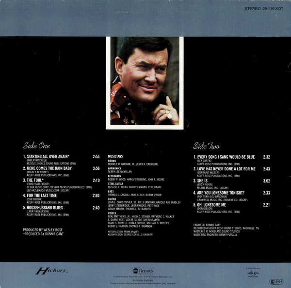 Cover zu Don Gibson - Starting All Over Again | 1978 | Vinyl | Folk, World, & Country | Germany Schallplatten Ankauf