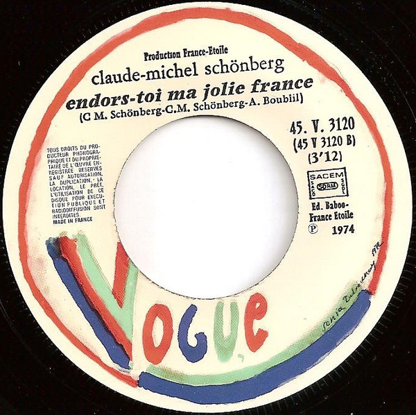 Cover zu Claude-Michel Schönberg - Le Premier Pas / Endors-toi Ma Jolie France | 1974 | Vinyl | Pop | France