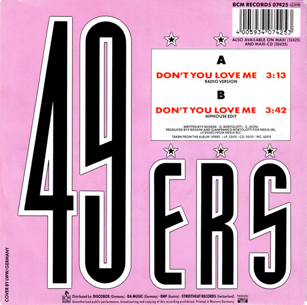 Cover zu 49ers - Don't You Love Me | 1990 | Vinyl | Electronic | Germany, Austria, & Switzerland Schallplatten Ankauf