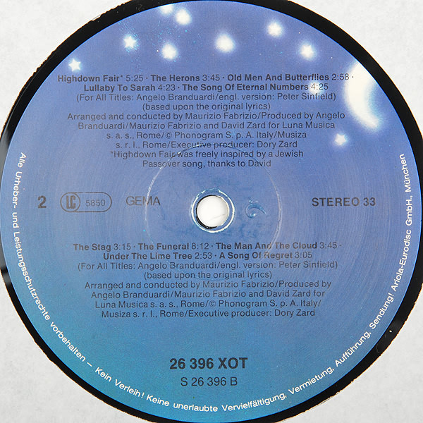 Cover zu Angelo Branduardi - Highdown Fair | 1979 | LP, Album, Gat, RE | Rock, Pop | Germany