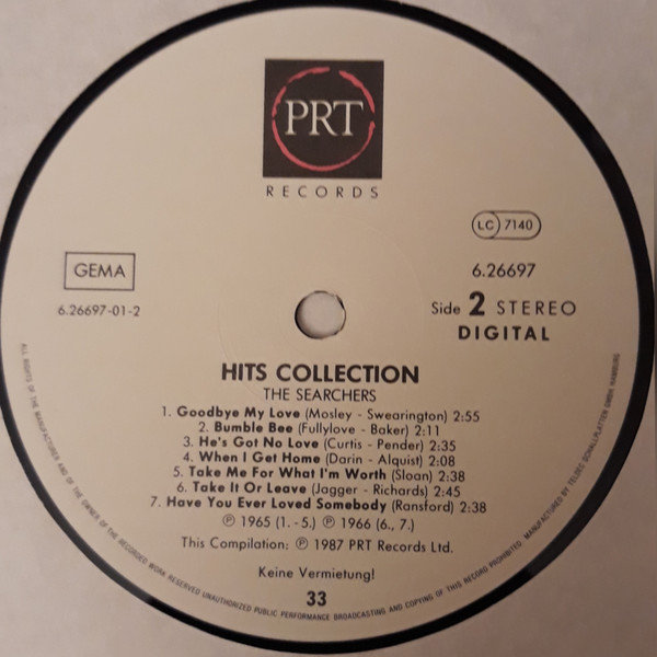 Cover zu The Searchers - Hits Collection | 1987 | Vinyl | Pop | Germany