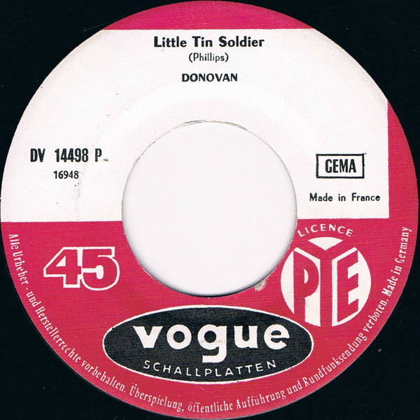 Cover zu Donovan - Josie / Little Tin Soldier | 1966 | Vinyl | Pop, Folk, World, & Country | Germany Schallplatten Ankauf
