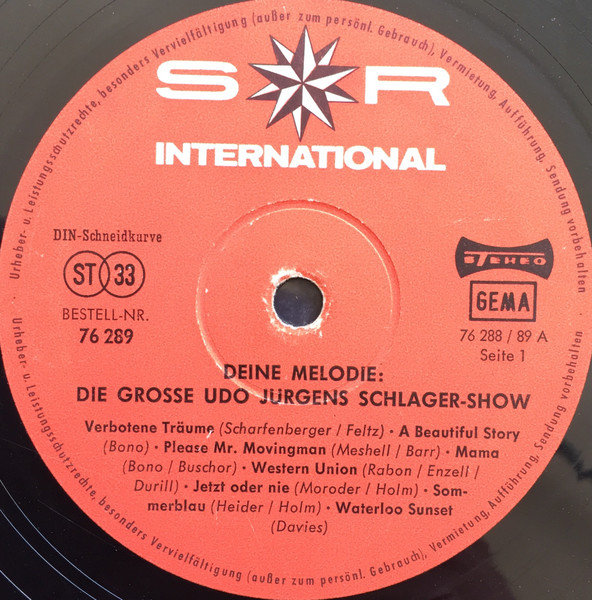Cover zu Various - Deine Melodie - Die Grosse Udo Jürgens Schlager Show | 1967 | Vinyl | Funk / Soul, Pop | Germany