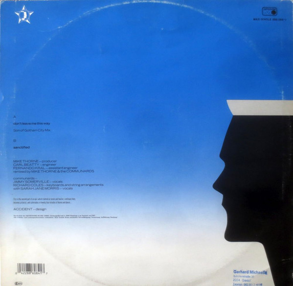 Cover zu The Communards With Sarah Jane Morris - Don't Leave Me This Way (Son Of Gotham City Mix) | 1986 | Vinyl | Electronic, Pop | Germany Schallplatten Ankauf