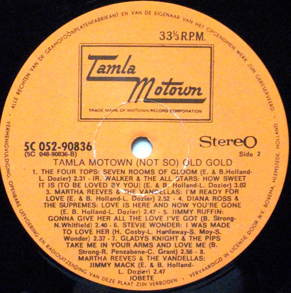 Cover zu Various - Tamla Motown (Not So) Old Gold | 1971 | Vinyl | Funk / Soul | Netherlands Schallplatten Ankauf