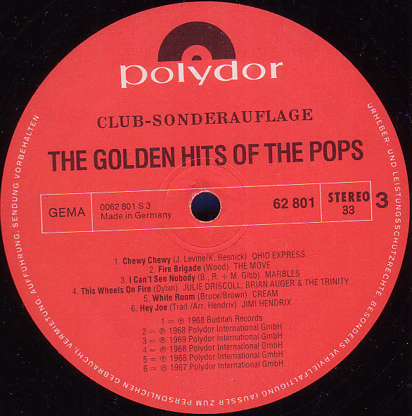 Cover zu Various - The Golden Hits Of The Pops | 1974 | Vinyl | Rock, Funk / Soul, Pop | Germany Schallplatten Ankauf