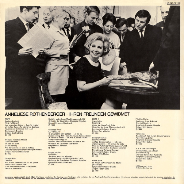 Cover zu Anneliese Rothenberger - Ihren Freunden Gewidmet | Vinyl | Classical | Germany