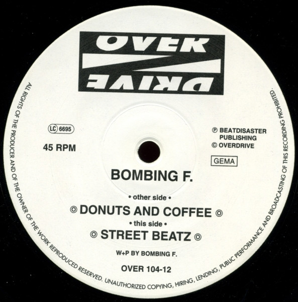 Cover zu Bombing F - Donuts & Coffee | 1997 | Vinyl | Electronic | Germany Schallplatten Ankauf
