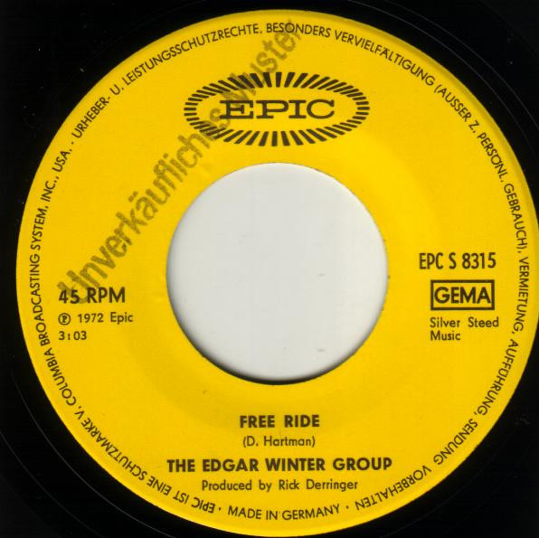 Cover zu The Edgar Winter Group - Free Ride | 1972 | Vinyl | Rock | Germany