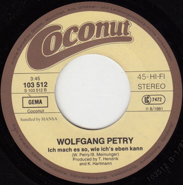 Cover zu Wolfgang Petry - Tu's Doch! | 1981 | Vinyl | Pop | Germany
