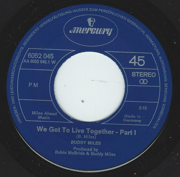 Cover zu Buddy Miles - We Got To Live Together | 1970 | Vinyl | Funk / Soul | Germany Schallplatten Ankauf