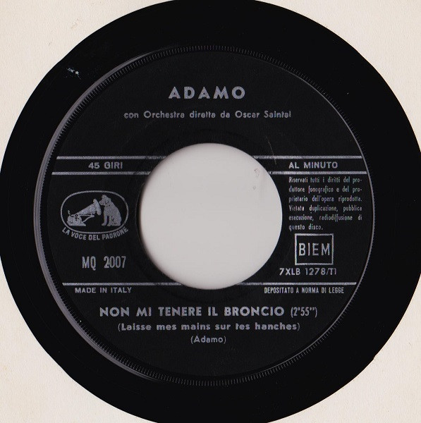 Cover zu Adamo - Non Mi Tenere Il Broncio / Lei | 1965 | Vinyl | Pop | Italy Schallplatten Ankauf
