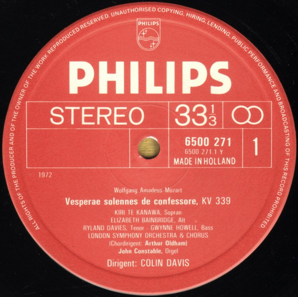 Cover zu Wolfgang Amadeus Mozart – Kiri Te Kanawa, London Symphony Orchestra & London Symphony Chorus, Sir Colin Davis - Exsultate Jubilate / Vesperae Solennes De Confessore / Kyrie In D Minor / Ave