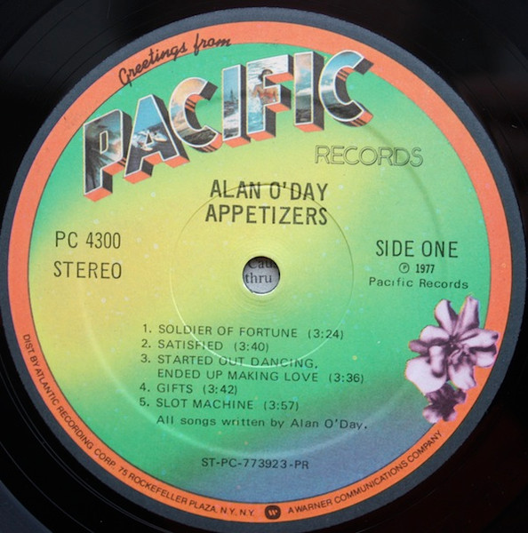 Cover zu Alan O'Day - Appetizers | 1977 | Vinyl | Rock, Pop | US Schallplatten Ankauf