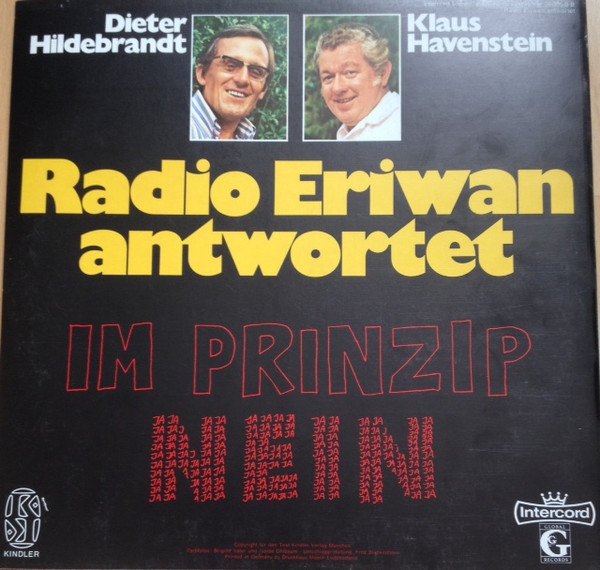 Cover zu Dieter Hildebrandt & Klaus Havenstein - Radio Eriwan Antwortet - Im Prinzip Ja | 1972 | Vinyl | Non-Music | Germany Schallplatten Ankauf