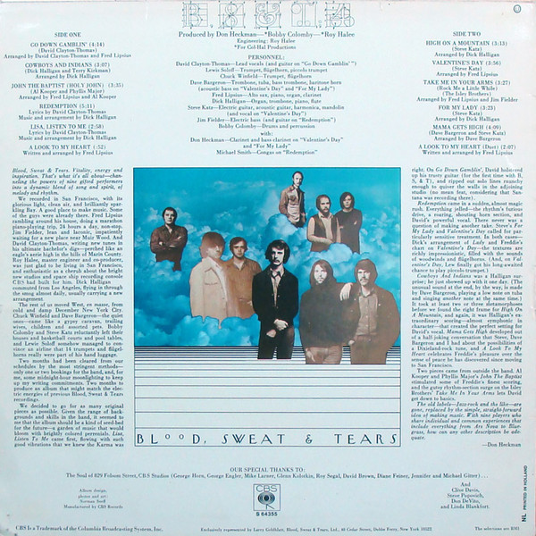 Cover zu Blood, Sweat And Tears - B, S & T; 4 | LP, Album Schallplatten Ankauf