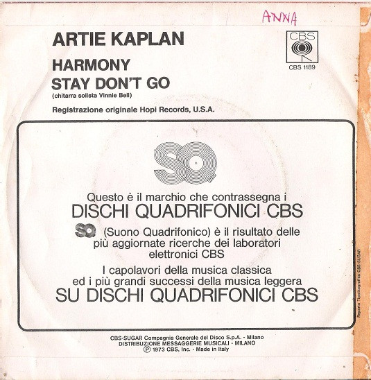 Cover zu Artie Kaplan - Harmony | 7