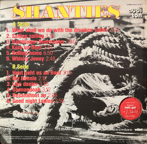 Cover zu Windjammer-Chor Und Orchester - Shanties | 1973 | Vinyl | Folk, World, & Country | Germany Schallplatten Ankauf