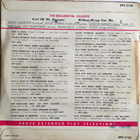 Cover zu Dizzy Gillespie Quintet - The Ebullient Mr. Gillespie | 1960 | Vinyl | Jazz | Netherlands