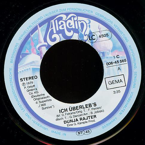 Cover zu Dunja Rajter - Ich Überleb's (I Will Survive) | 1979 | Vinyl | Pop | Germany
