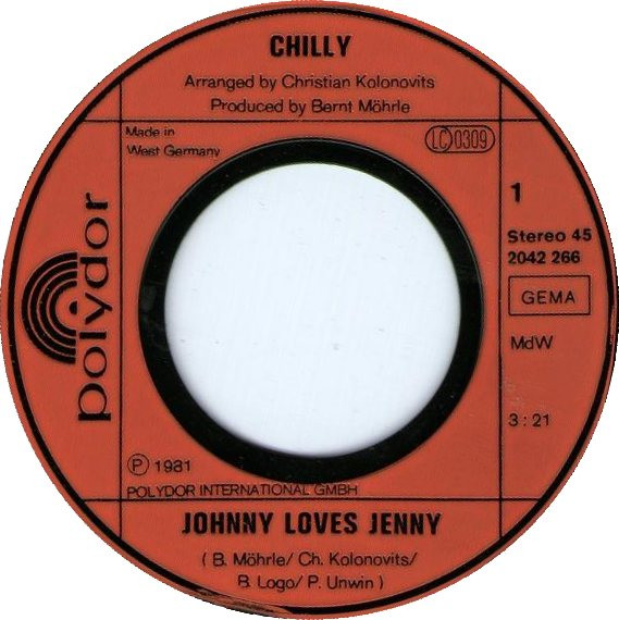 Cover zu Chilly - Johnny Loves Jenny | 1981 | Vinyl | Funk / Soul, Pop | Germany Schallplatten Ankauf