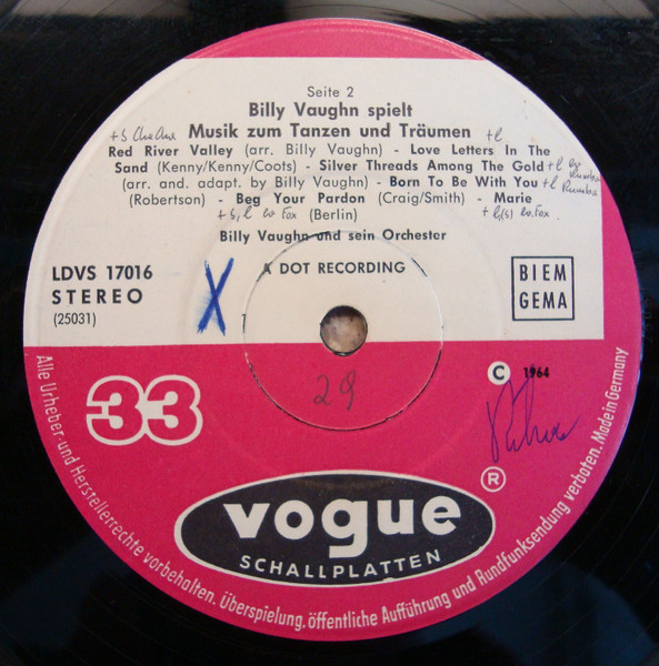 Cover zu Billy Vaughn And His Orchestra - Musik Zum Tanzen Und Träumen (1. Folge) | Vinyl | Jazz, Latin | Germany Schallplatten Ankauf