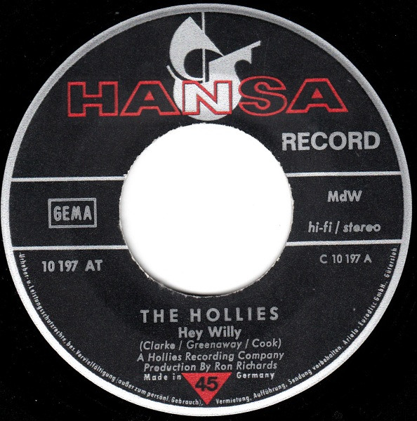 Cover zu The Hollies - Hey Willy | 1971 | Vinyl | Pop | Germany Schallplatten Ankauf