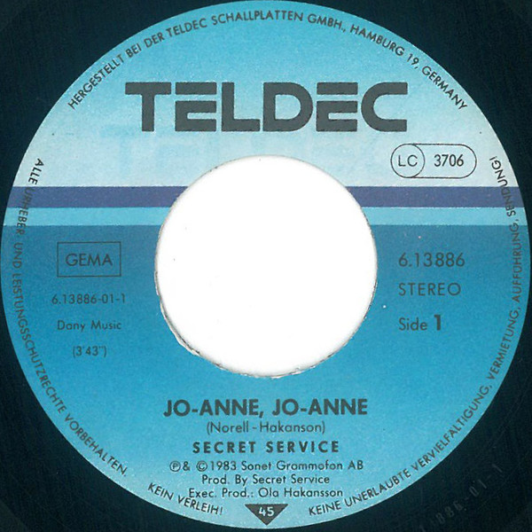 Cover zu Secret Service - Jo-Anne, Jo-Anne | 1983 | 7