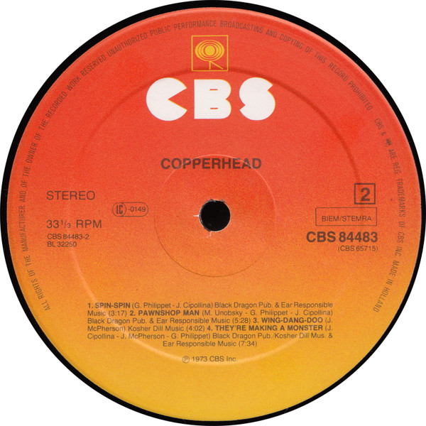 Cover zu Copperhead - Copperhead | LP, Album, RE | Rock | Europe