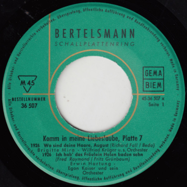 Cover zu Various - Die Schönsten Schlager Der Letzten 50 Jahre - Serie 1, Platte 7 | Vinyl | Pop | Germany Schallplatten Ankauf