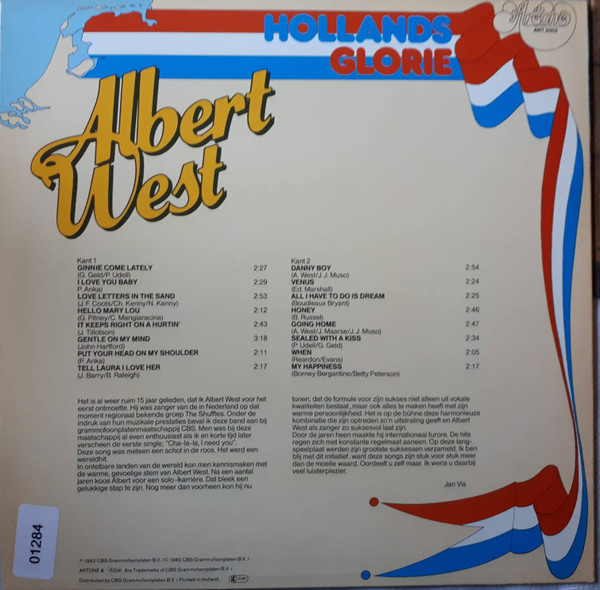 Cover zu Albert West - Albert West (Hollands Glorie) | 1982 | Vinyl | Pop | Netherlands Schallplatten Ankauf