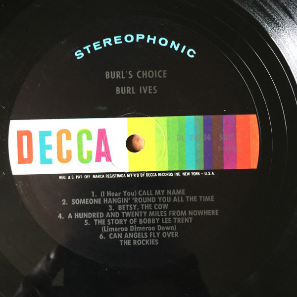 Cover zu Burl Ives - Burl's Choice | 1966 | Vinyl | Folk, World, & Country | US Schallplatten Ankauf