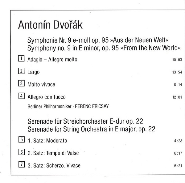 Cover zu Antonín Dvořák - Symphonie No. 9 (Streicherserenade) | Vinyl | Classical | Germany