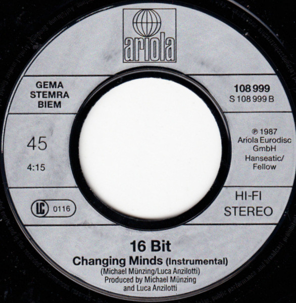 Cover zu 16 Bit - Changing Minds | 1987 | 7
