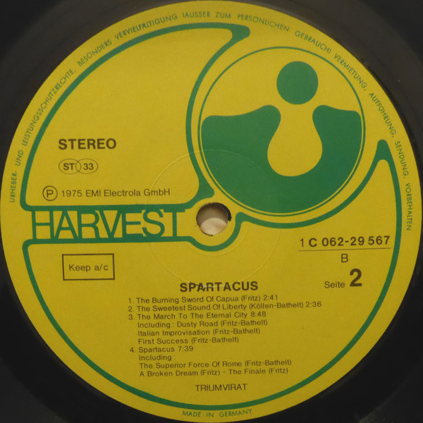 Cover zu Triumvirat - Spartacus | 1975 | Vinyl | Rock | Germany