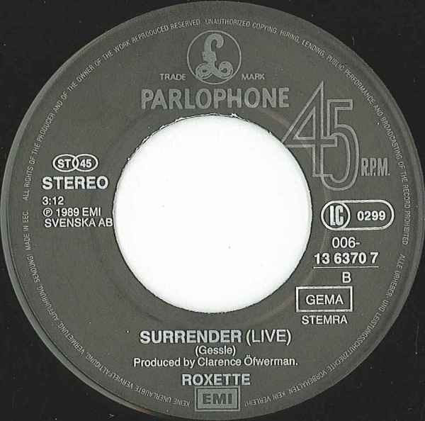Cover zu Roxette - Dangerous | 1990 | Vinyl, Stereo, 45 RPM, 7