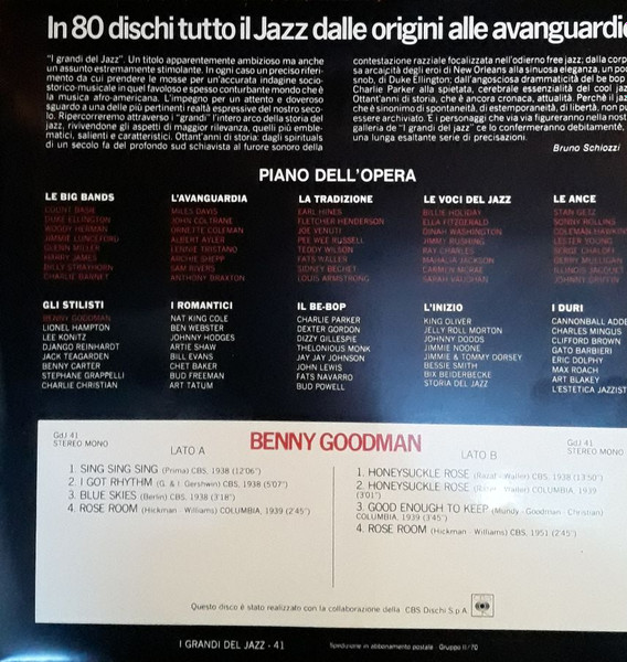 Cover zu Benny Goodman - Benny Goodman | 1980 | Vinyl, LP, Compilation | Jazz | Italy