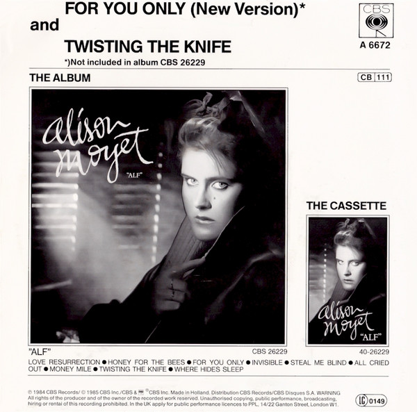 Cover zu Alison Moyet - For You Only (New Version) | 1985 | Vinyl | Electronic, Pop | Europe