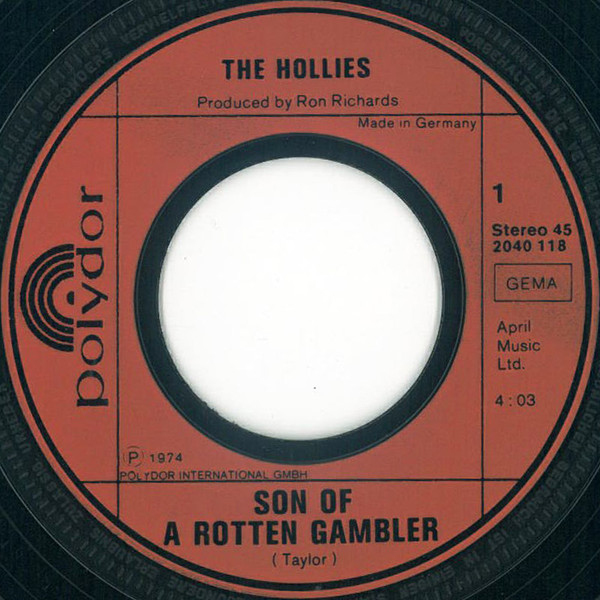 Cover zu The Hollies - Son Of A Rotten Gambler | 1974 | Vinyl | Rock, Pop, Folk, World, & Country | Germany