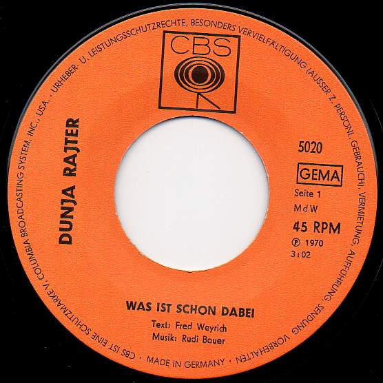 Cover zu Dunja Rajter - Was Ist Schon Dabei | 1970 | Vinyl | Pop | Germany Schallplatten Ankauf