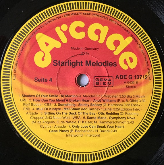 Cover zu Various - Starlight Melodies | 1981 | Vinyl | Jazz, Rock, Funk / Soul, Pop | Europe
