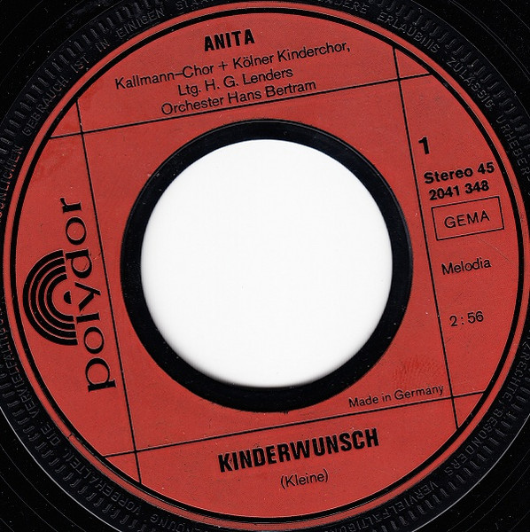 Cover zu Anita Hegerland - Kinderwunsch | 1972 | Vinyl | Pop | Germany
