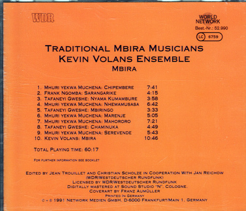 Cover zu Various & Kevin Volans Ensemble - Zimbabwe: Mbira | 1991 | Vinyl | Folk, World, & Country | Germany Schallplatten Ankauf
